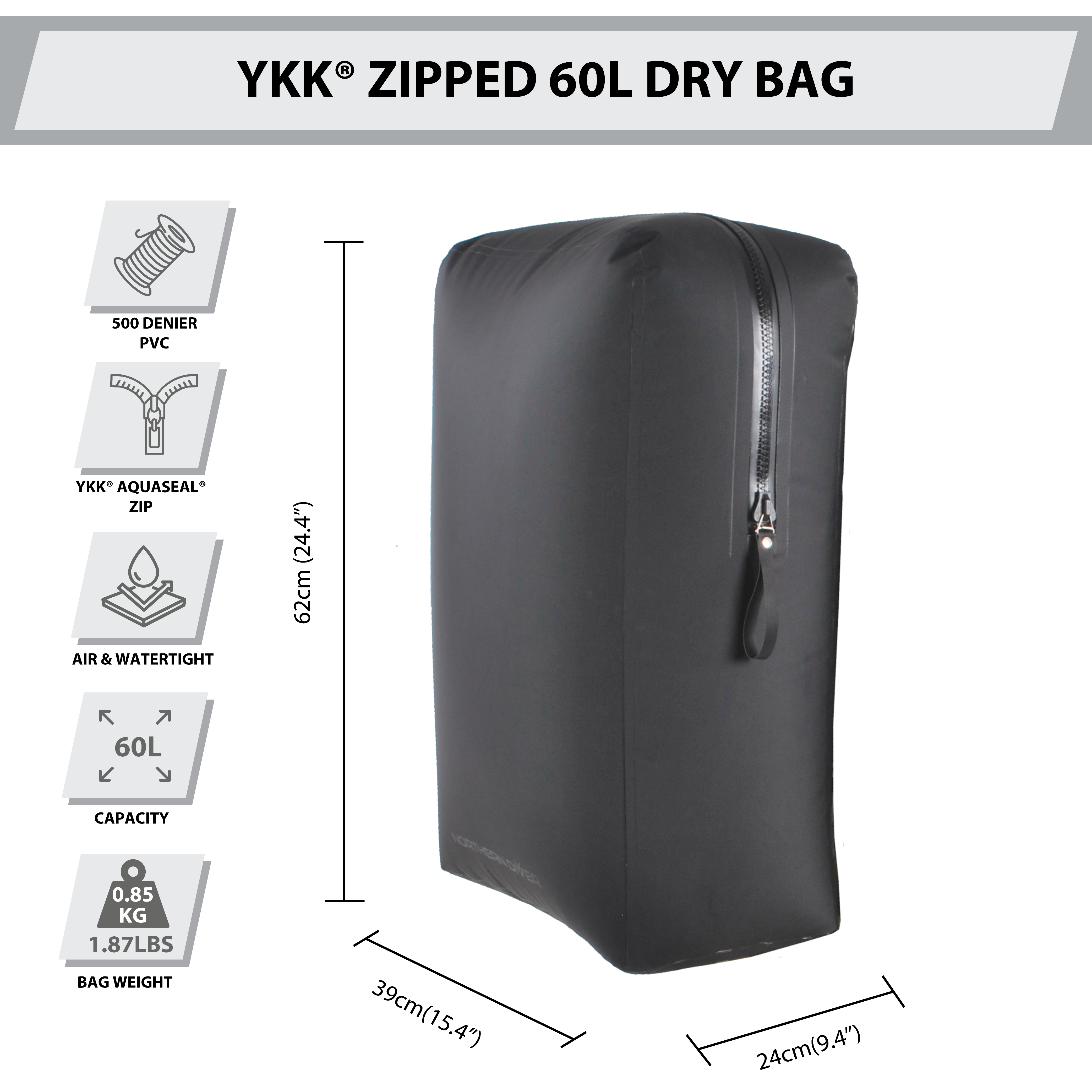 Гермомешок на молнии YKK® 60 л